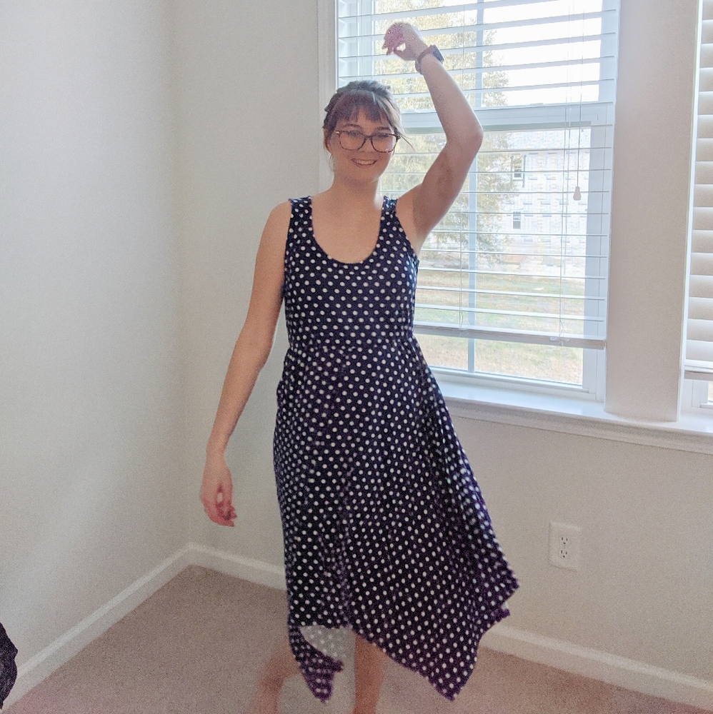 New York Collection Polkadot stretch dress - Picture 6 of 6